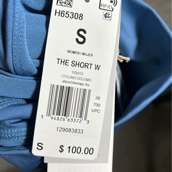 NWT $100 ADIDAS Women S Cycling Bike Padded Short Spinning Tights Primeblue BLUE - Picture 9 of 9